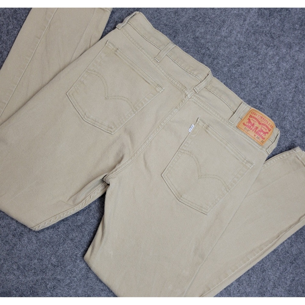 Levis 510‎ Jeans Mens 38x32 Tan Denim Stretch Skinny Leg Americana Streetwear
